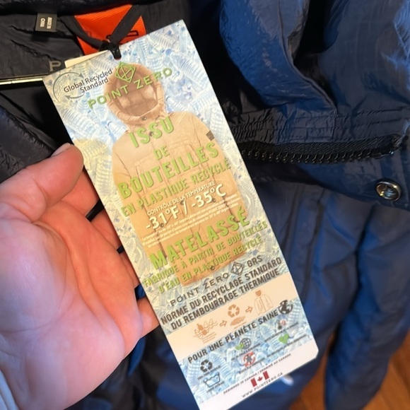 Point zero coat parka puffer navy NEW medium warm - Picture 2 of 13